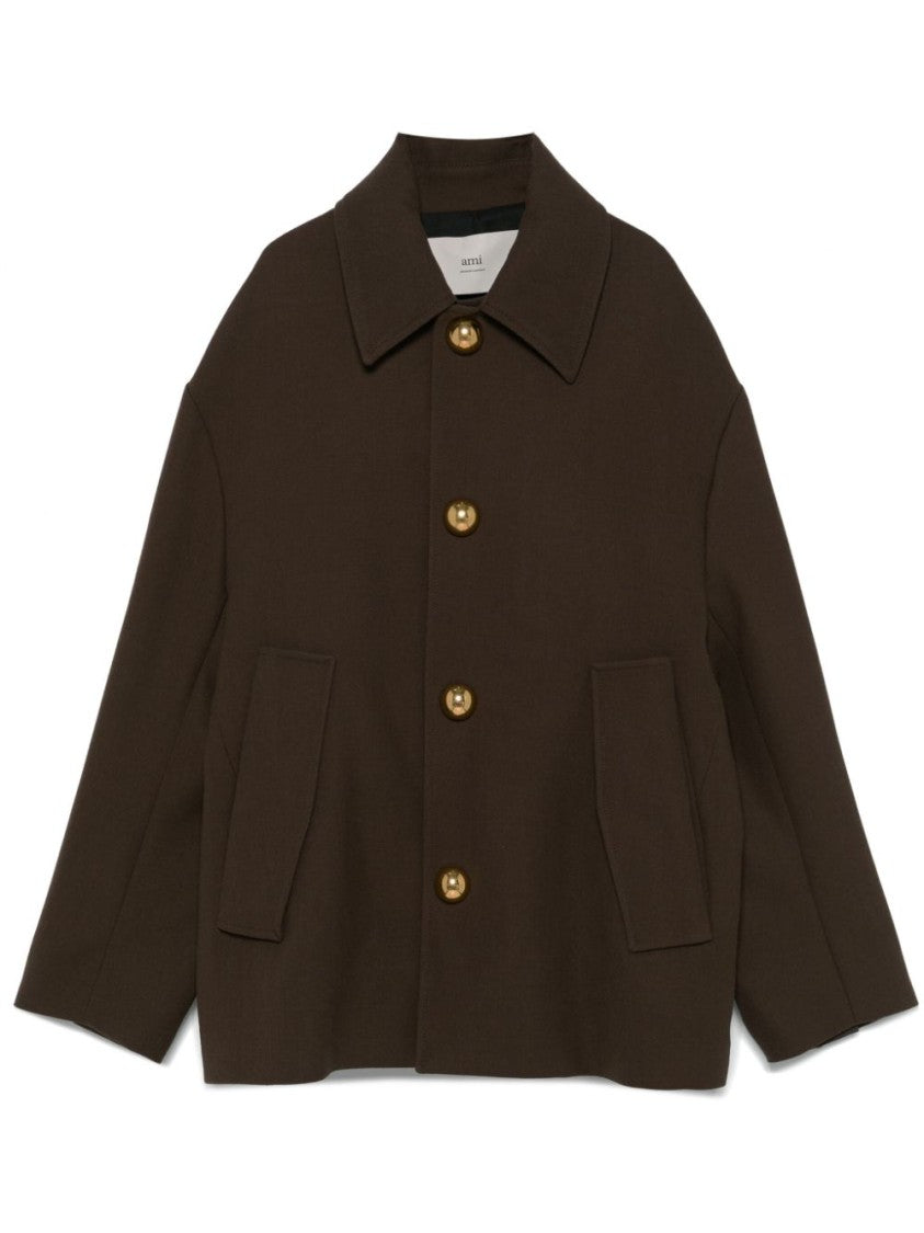 Ami Paris Relaxed Wool Coat