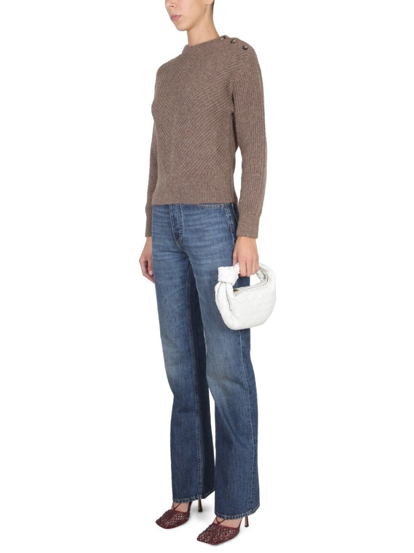 Bottega Veneta Alpaca Knit Sweater With Chevron Pattern