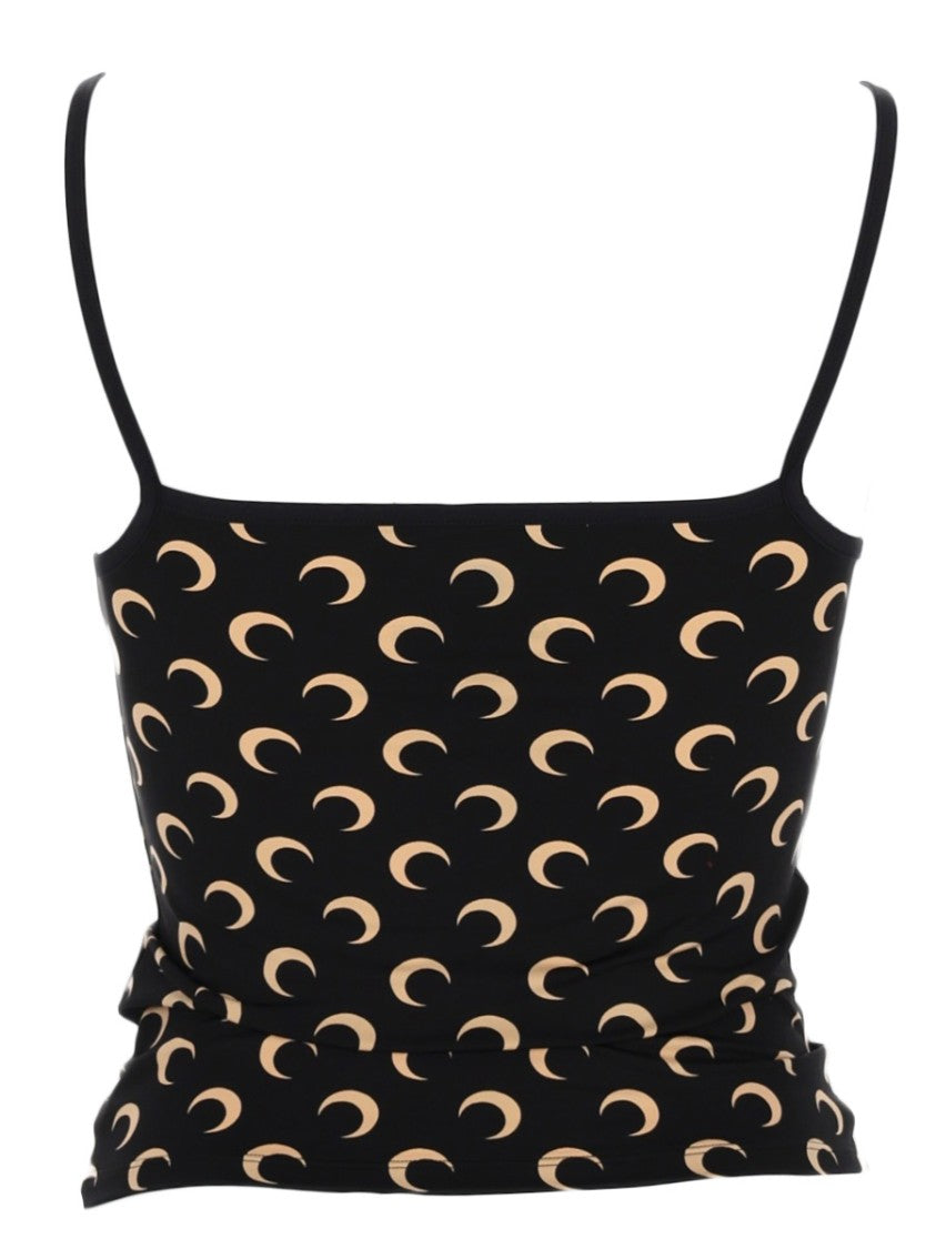Marine Serre Black Crescent Moon Fitted Tank Top