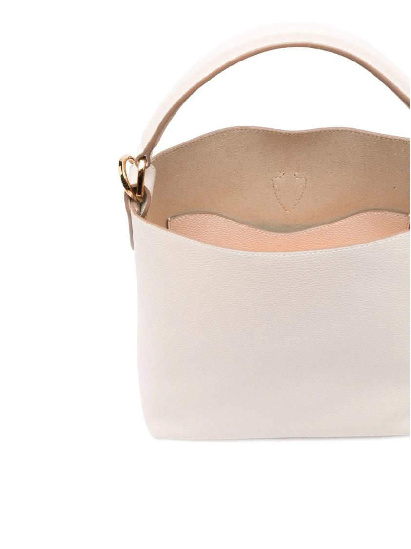 Tod's Neutral Secchiello T Timeless Pebbled Handbag