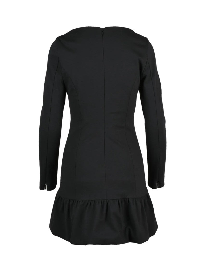 Pinko Black Acetosella Square Neck Viscose-Blend Dress