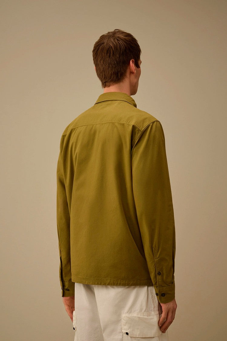 C.P. Company Mustard Lens Detail Collared Cotton Overshirt