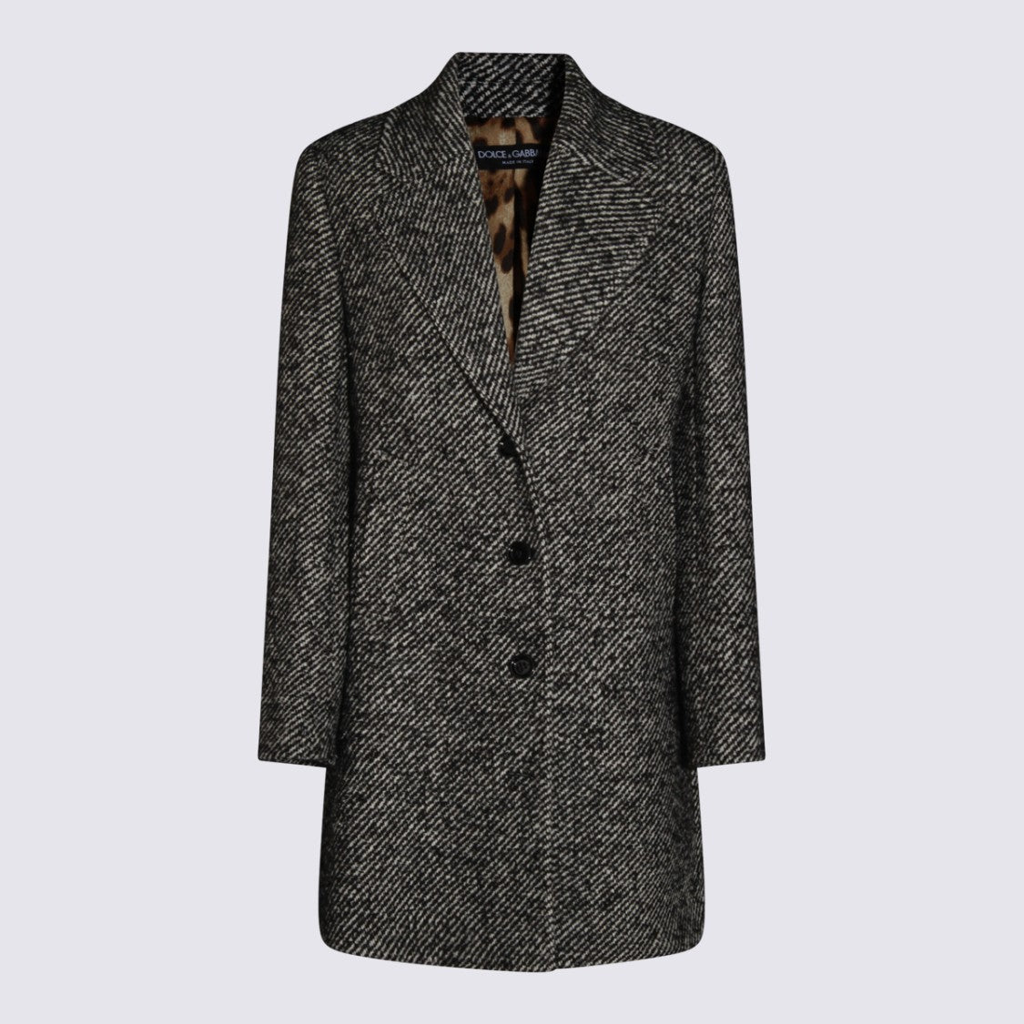 Dolce & Gabbana Grey Wool Coat