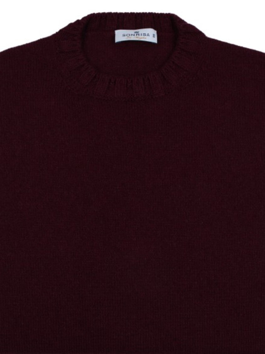 Sonrisa Burgundy Wool Crew-Neck Sweater