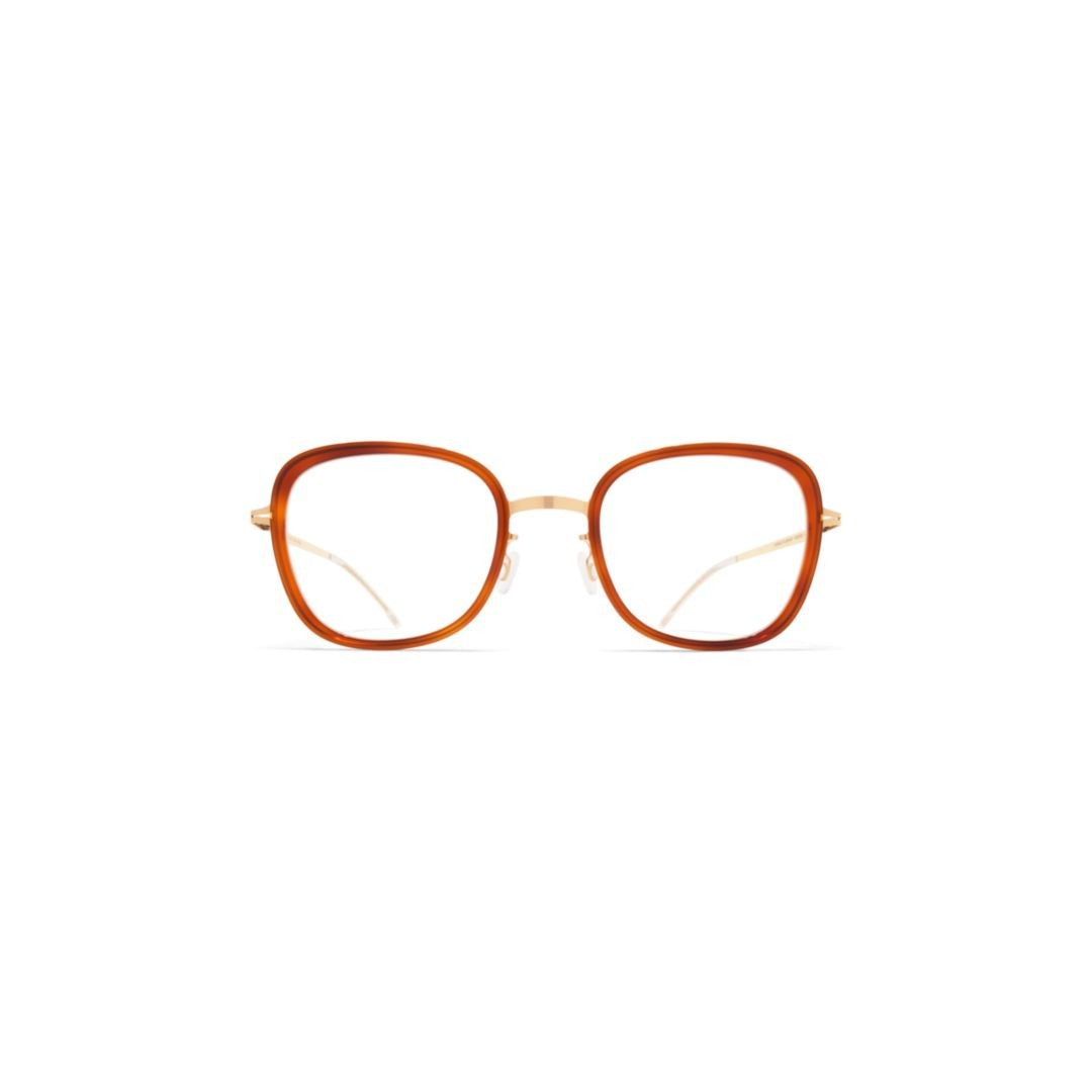 Mykita Alin Rounded Square Eyeglasses In Warm Amber