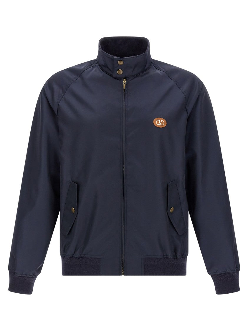 Valentino Garavani Nylon Bomber Jacket With High Neck