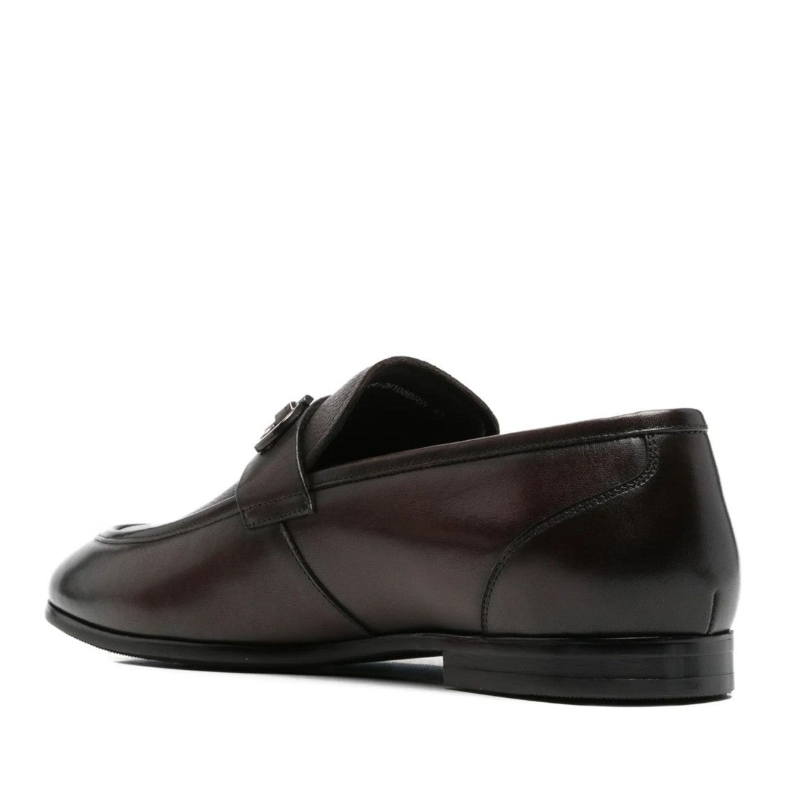 Alberto Gozzi Brown Subtle Metal Detail Leather Flats