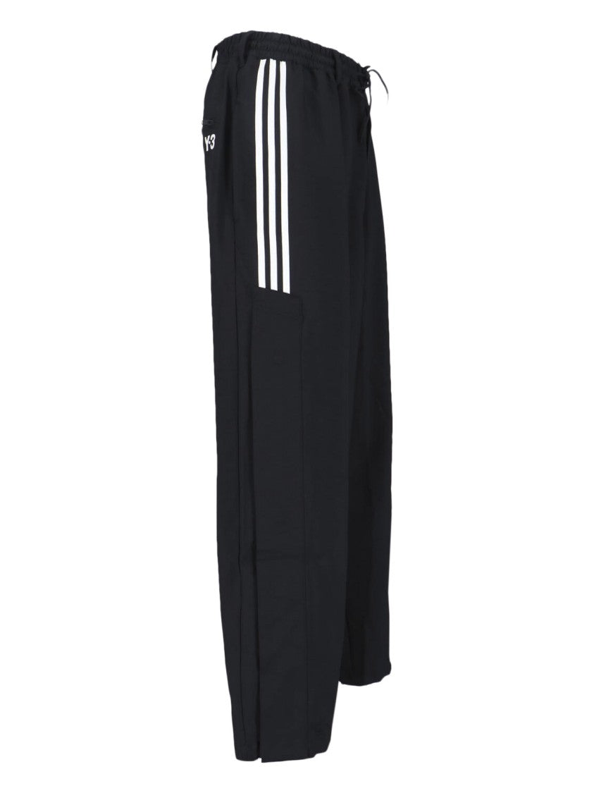 Y-3 Track Pants In Recycled Black Fabric, Elasticated Mid-Rise