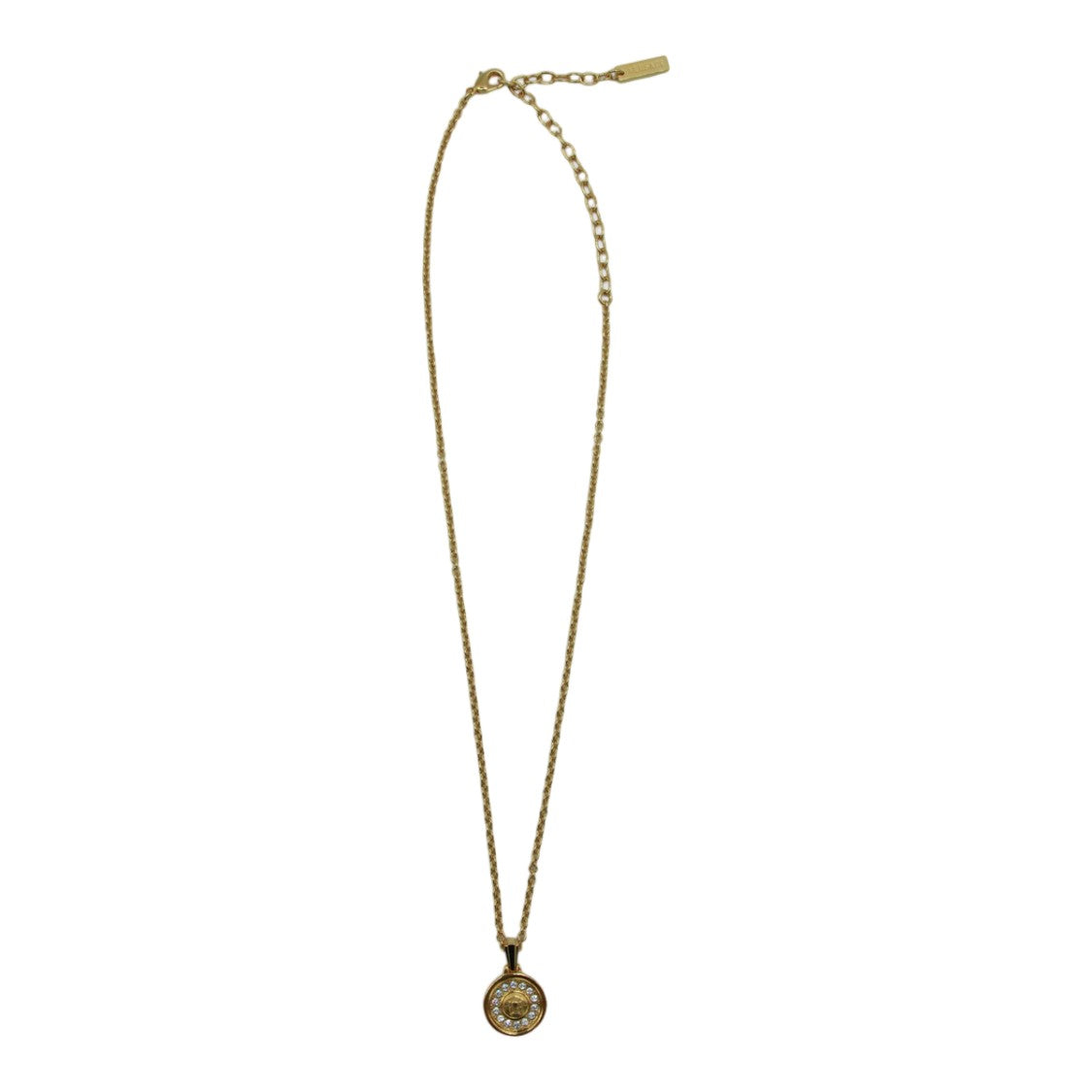 Versace Gold-Tone Necklace With Medusa Pendant And Crystal Accents