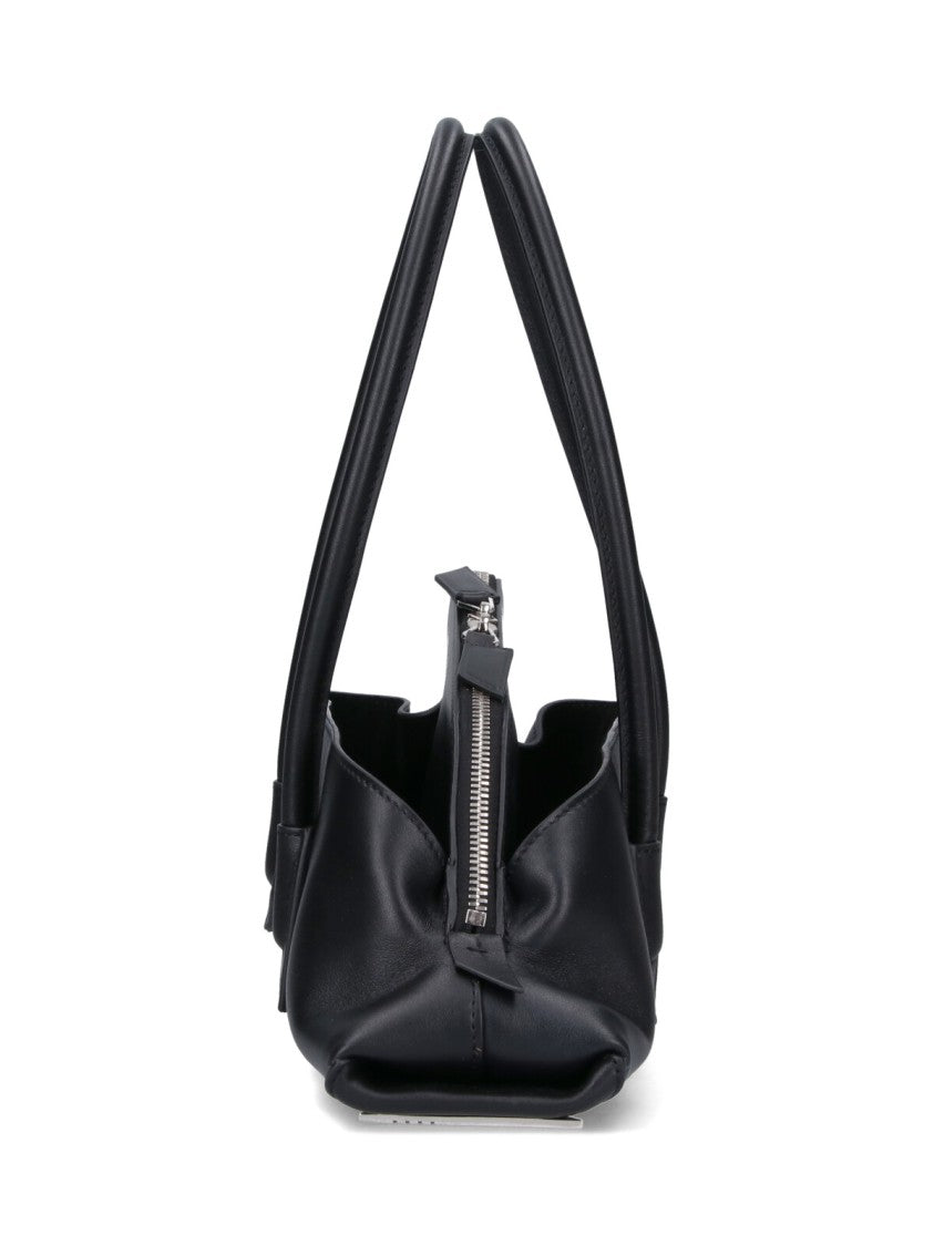 The Attico Sleek Elongated Black Handbag With Rounded Handles