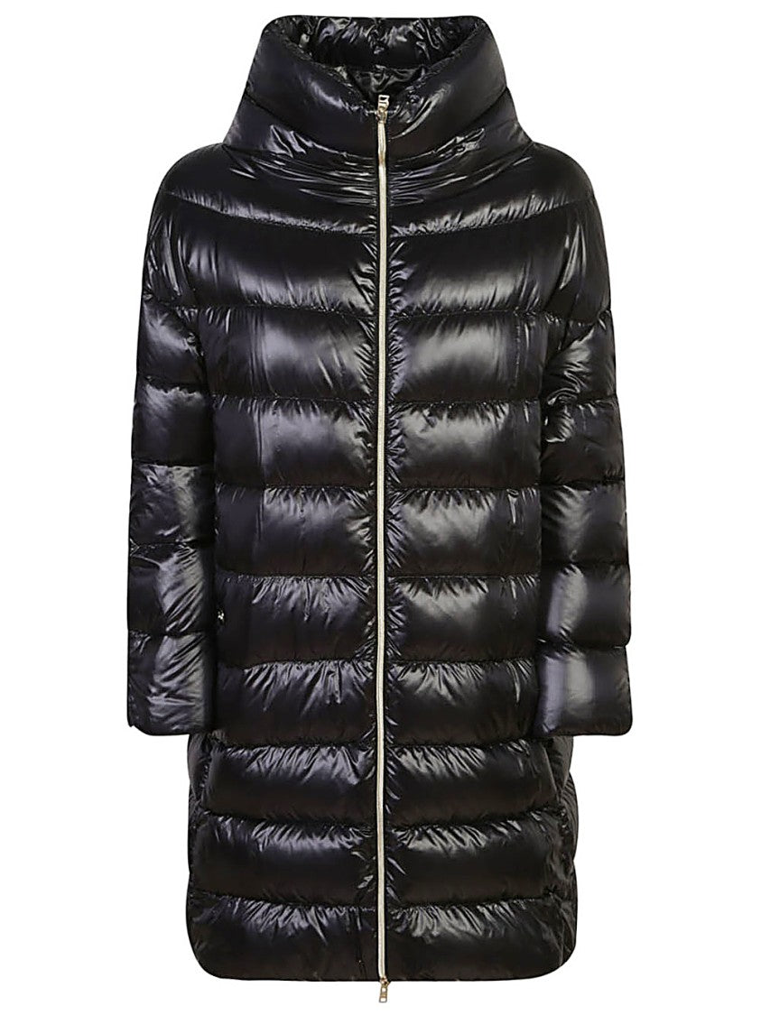 Herno Puffer Coat With High Collar And Design