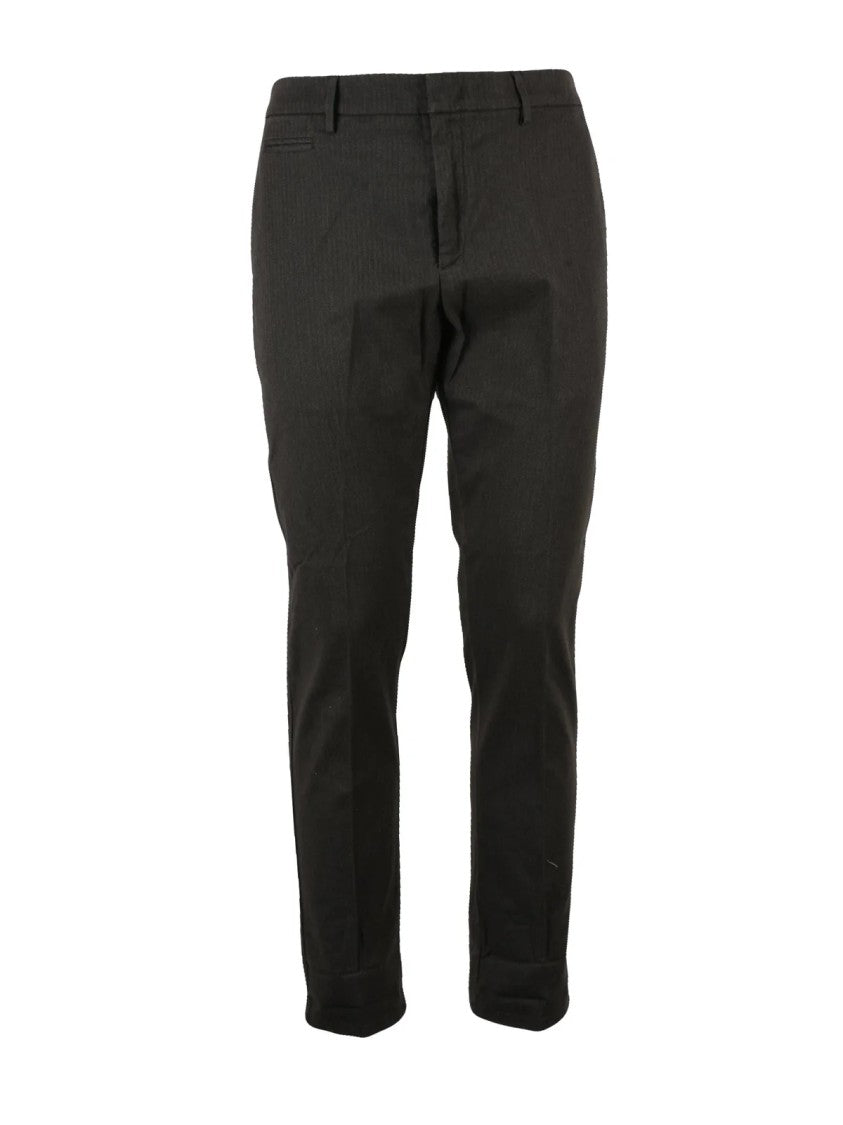 Dondup Brown Joe Vertical Striped Cotton-Blend Trousers