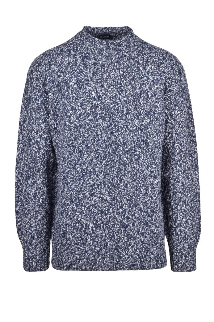 Drumohr Volcano Neck Sweater - Blue/Grey