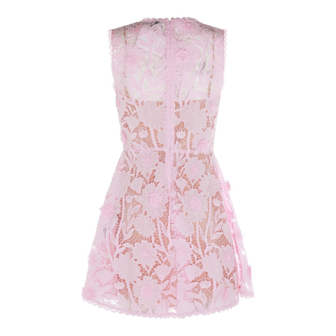 Self-Portrait Intricate Lace Mini Dress With Scalloped Edges