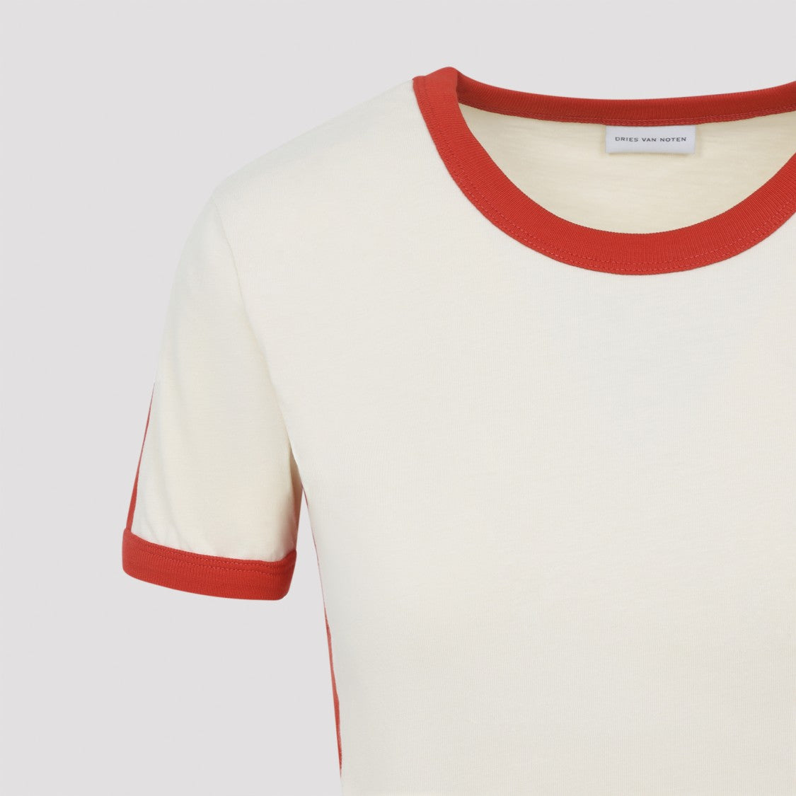 Dries Van Noten Short-Sleeved Cream Top