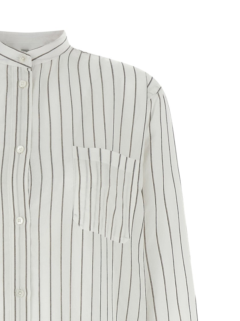 Totême Vertical Striped Chemisier Midi Caftan Dress