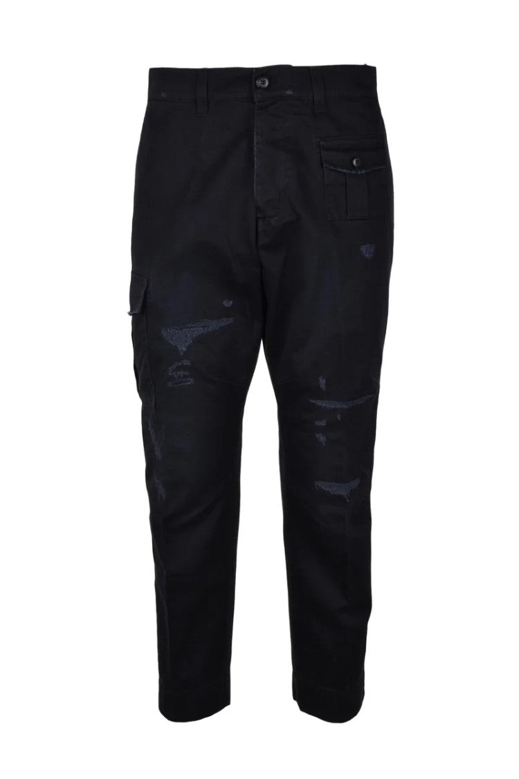 Dondup Cotton Cargo Trousers - Black