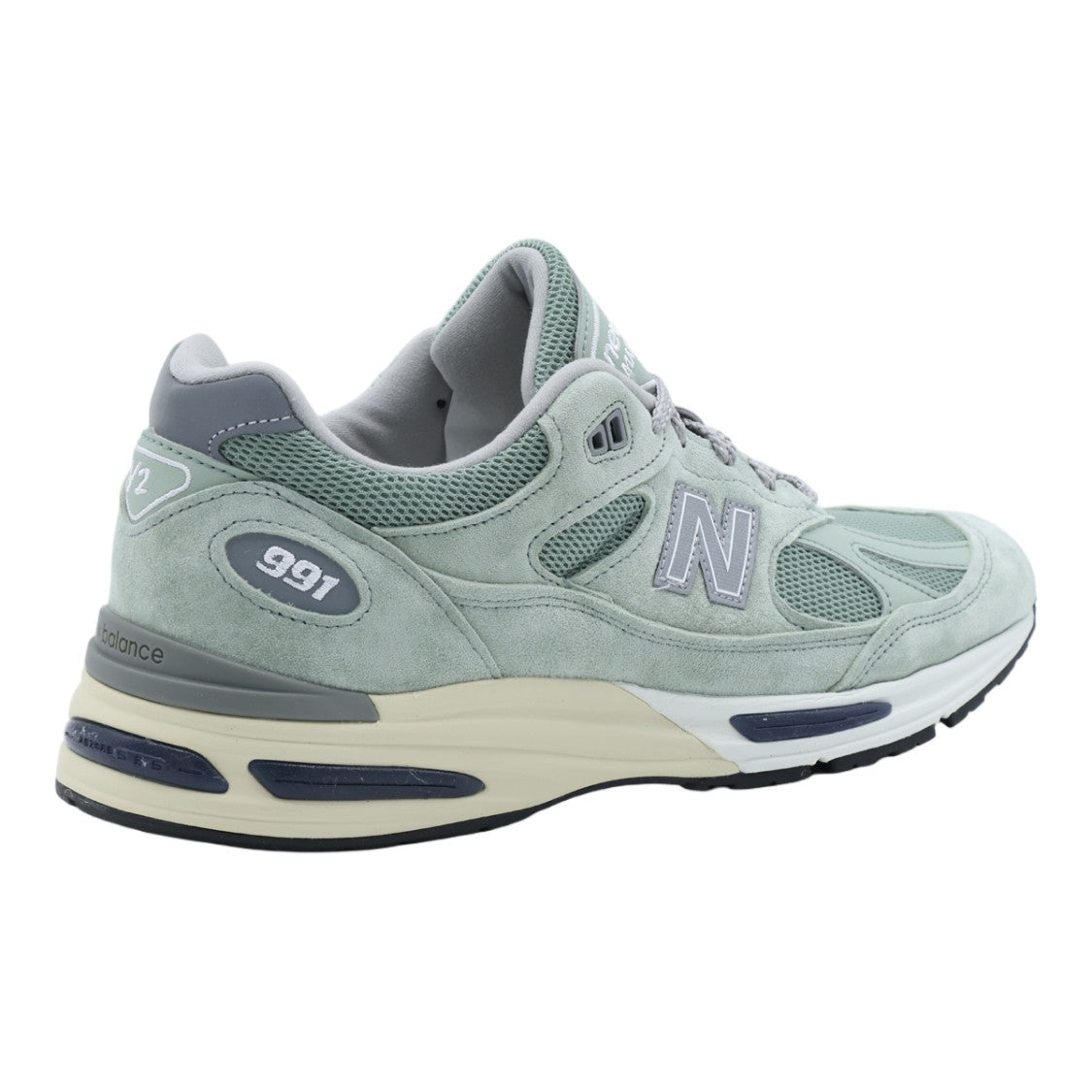 New Balance Chunky Suede And Mesh Sneakers With Cream Midsole