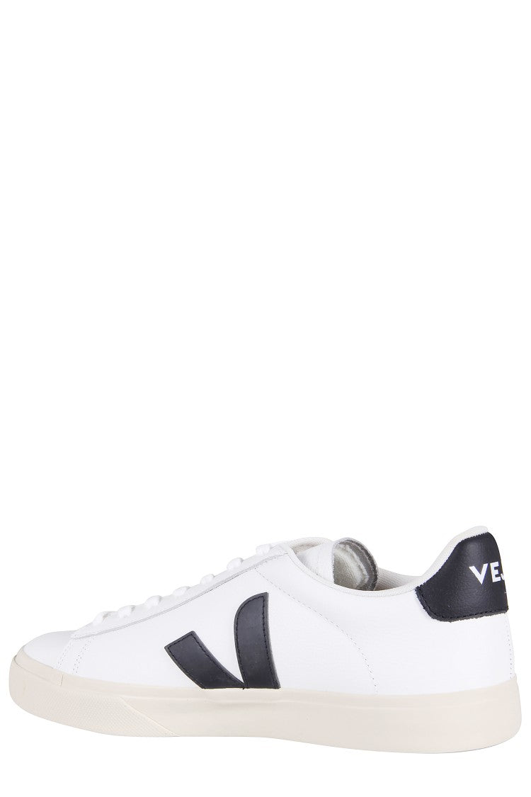 Veja White Campo Leather Inserts Leather Sneakers