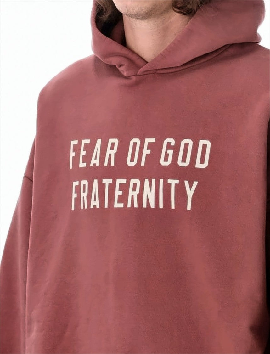Fear Of God Relaxed Fit Cotton Hoodie With Bold Text