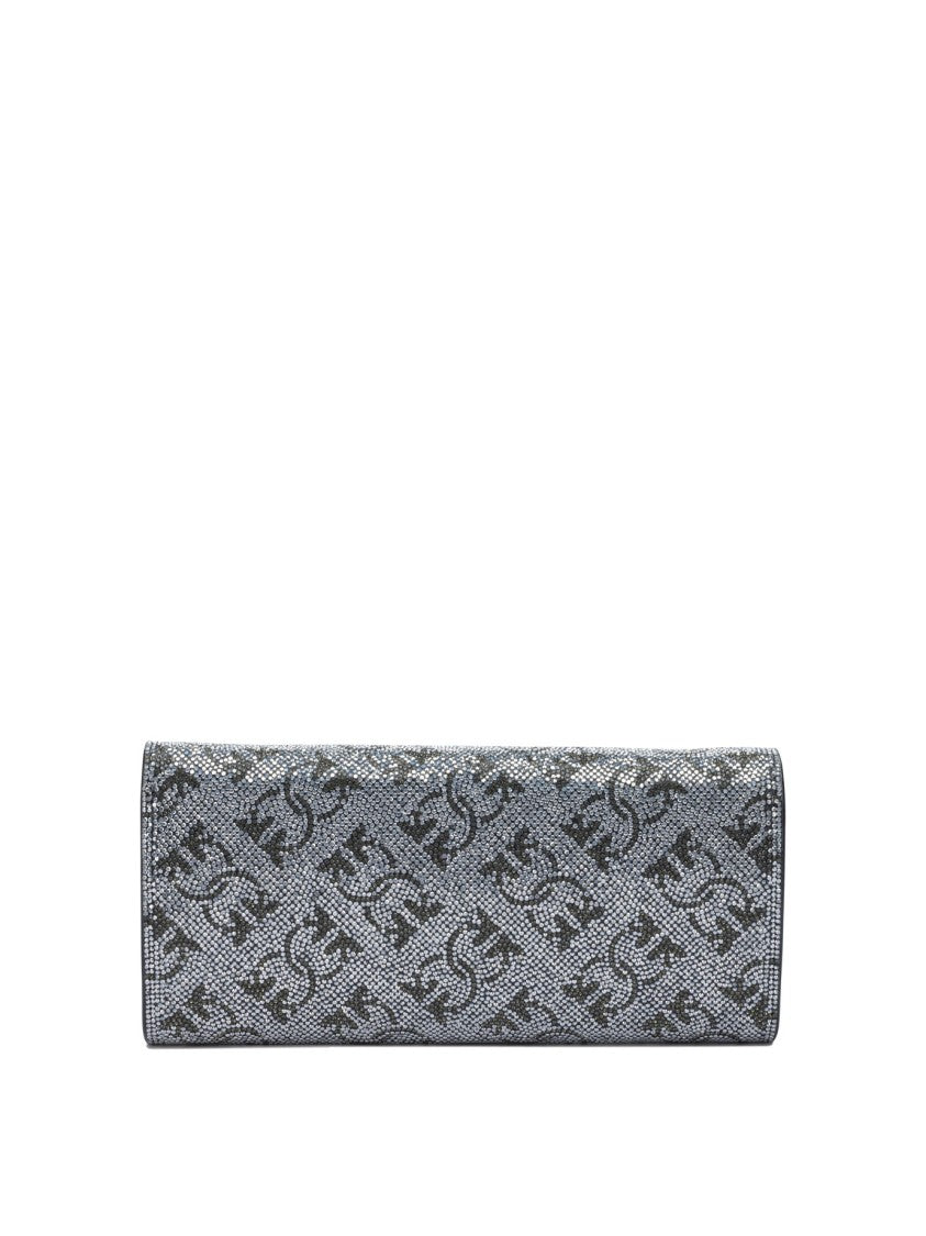 Pinko Silver Leather Clutch