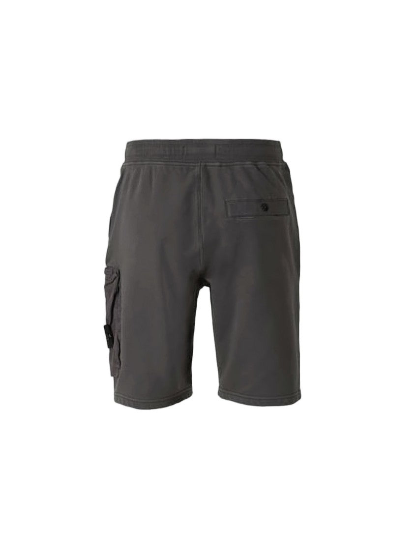 Stone Island Comfort-Fit Dark Grey Cotton Shorts