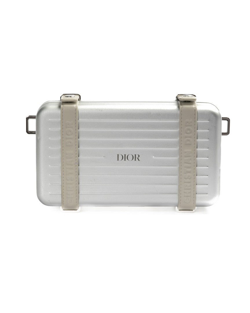 Dior Silver Mini Personal Aluminium Clutch
