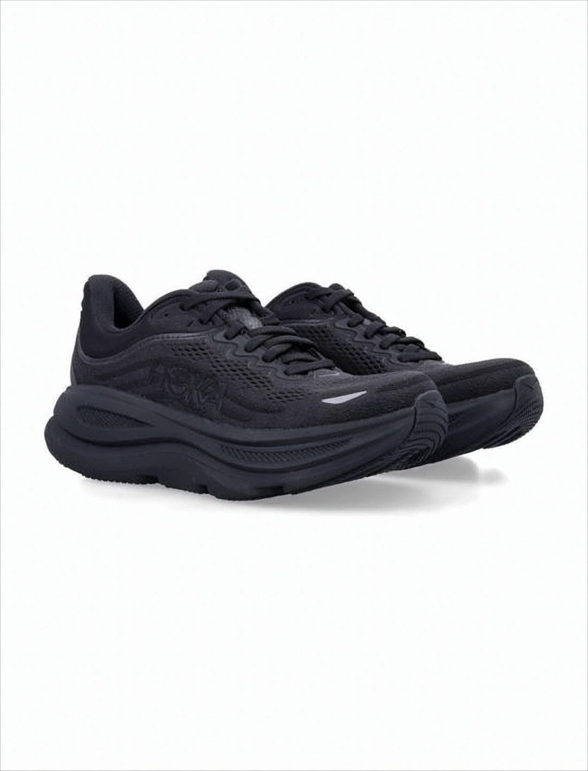 Hoka Minimalistic Black Sneakers With Breathable Mesh