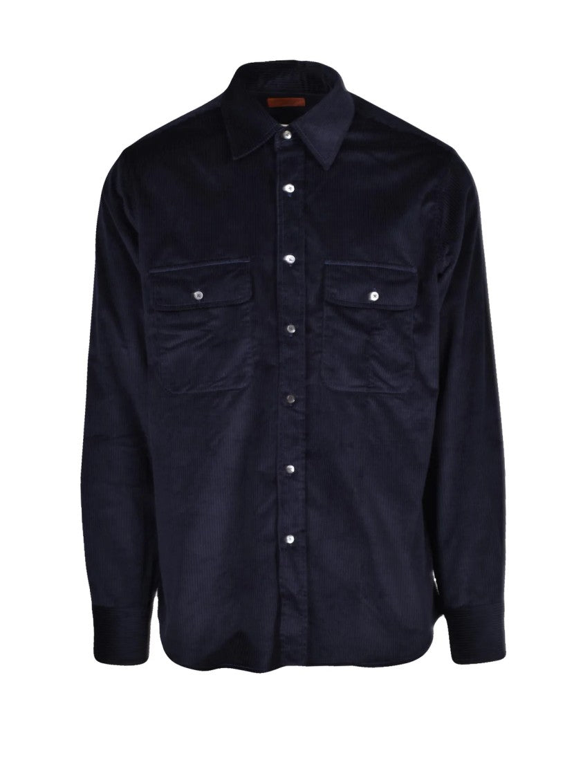 Grigio Blue Corduroy Cotton Shirt