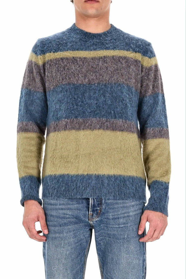 Roberto Collina Cotton-Alpaca Color Block Crewneck Sweater