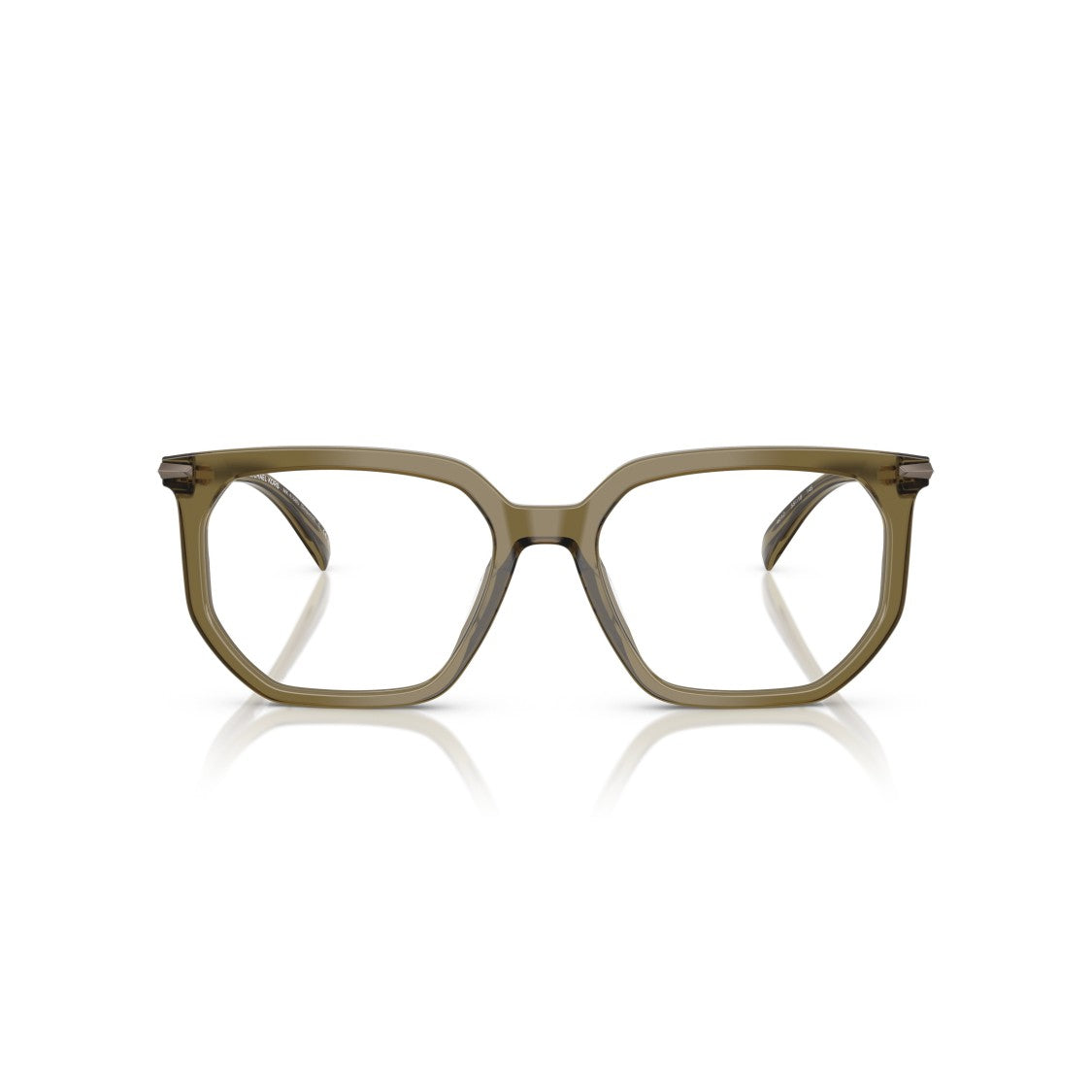 Michael Kors 0Mk4158u Geometric Transparent Olive Acetate Eyeglasses