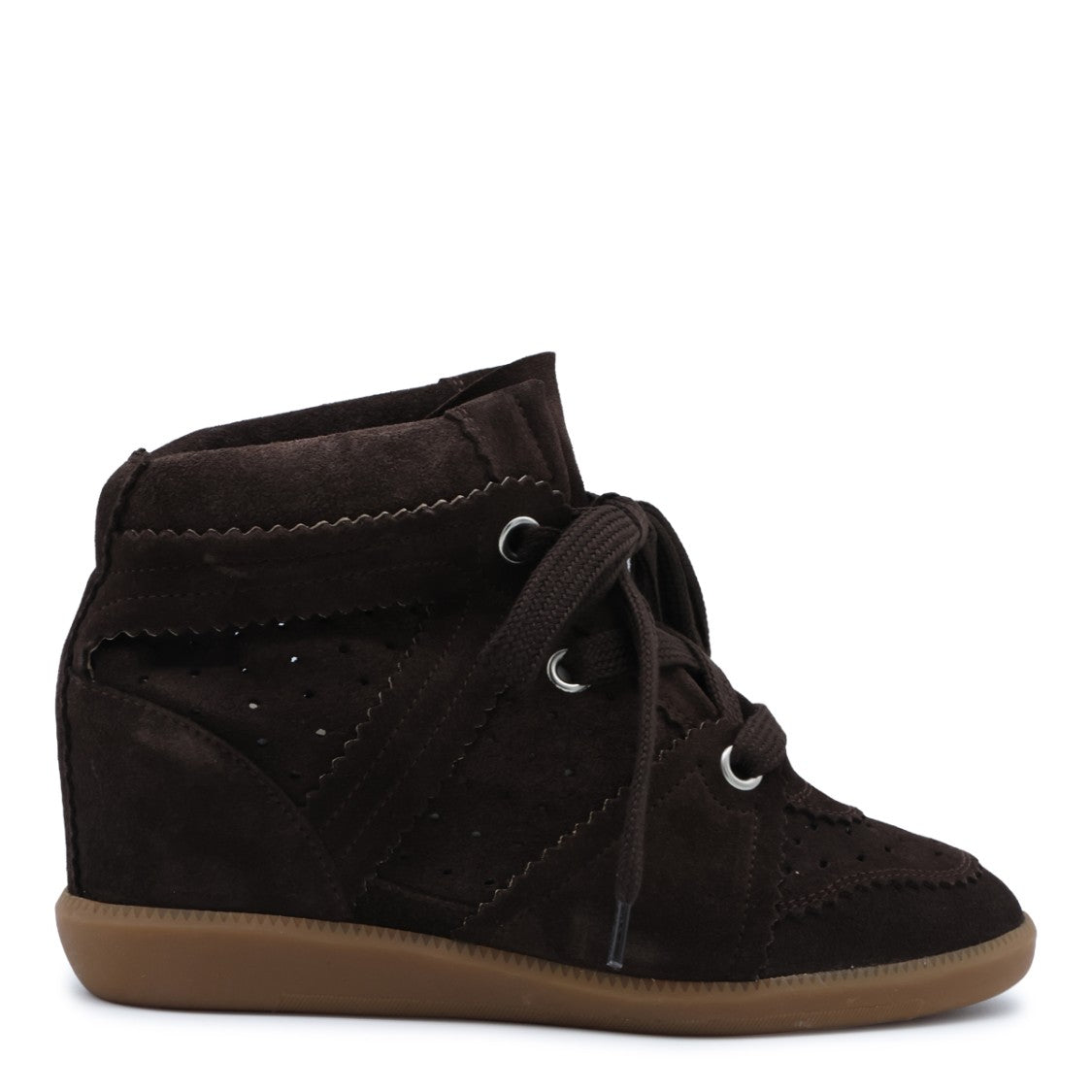 Isabel Marant Perforated Hidden Wedge High-Top Sneakers