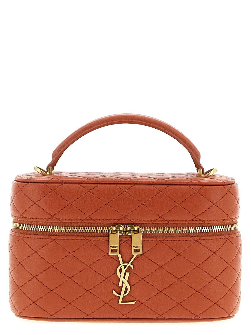 Saint Laurent Diamond-Quilted Leather Handbag With Gold-Tone Hardware