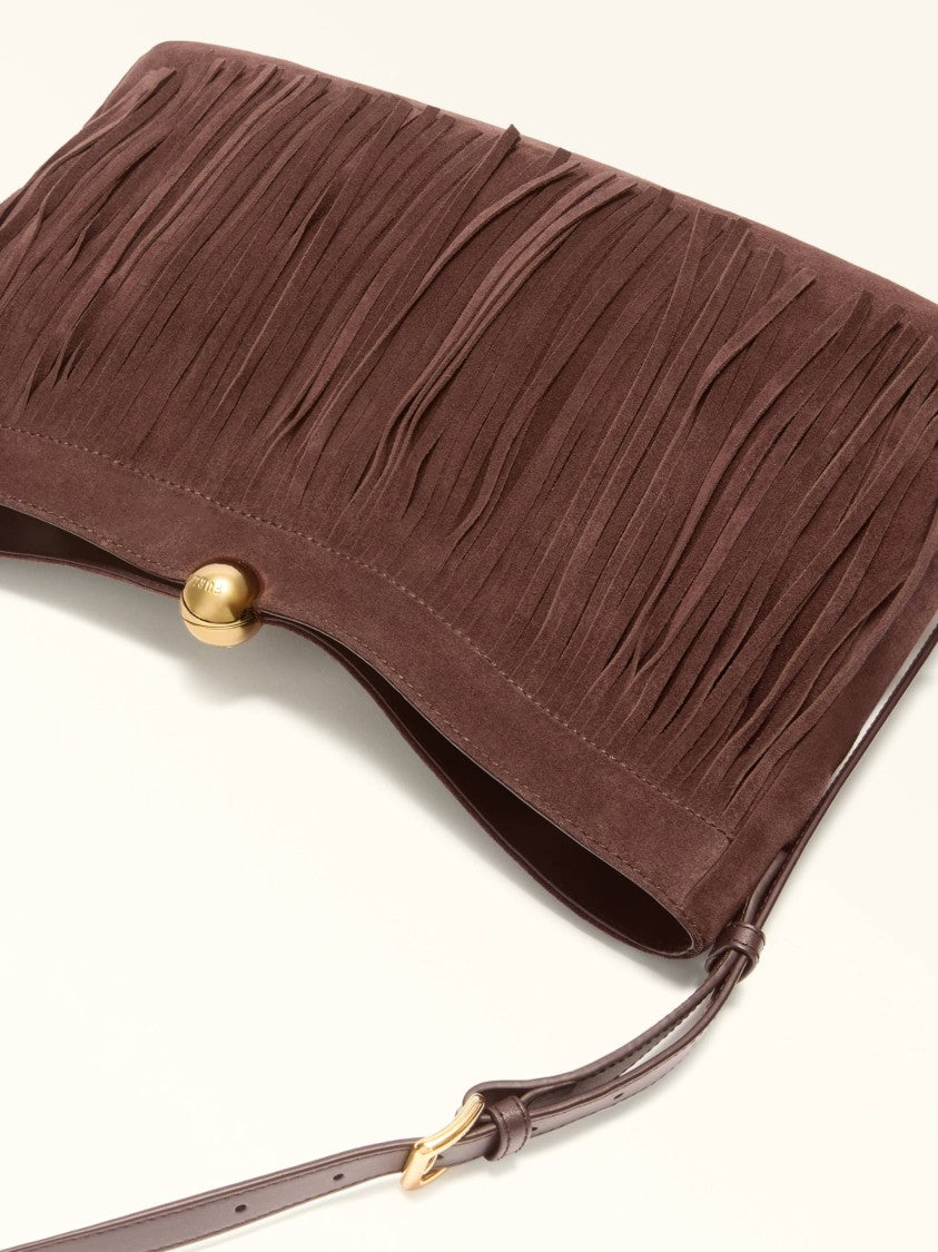 Furla Medium Chocolate Brown Suede Handbag