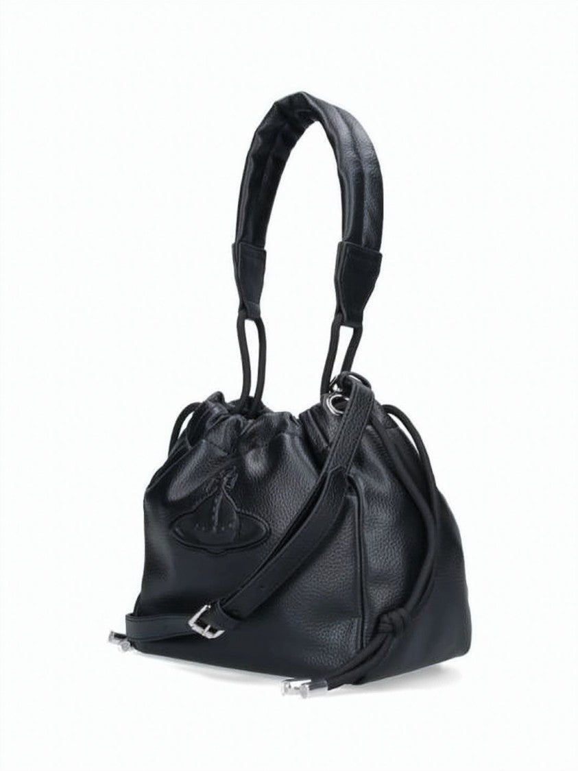 Vivienne Westwood Pebbled Texture Tote Bag With Gathered Design