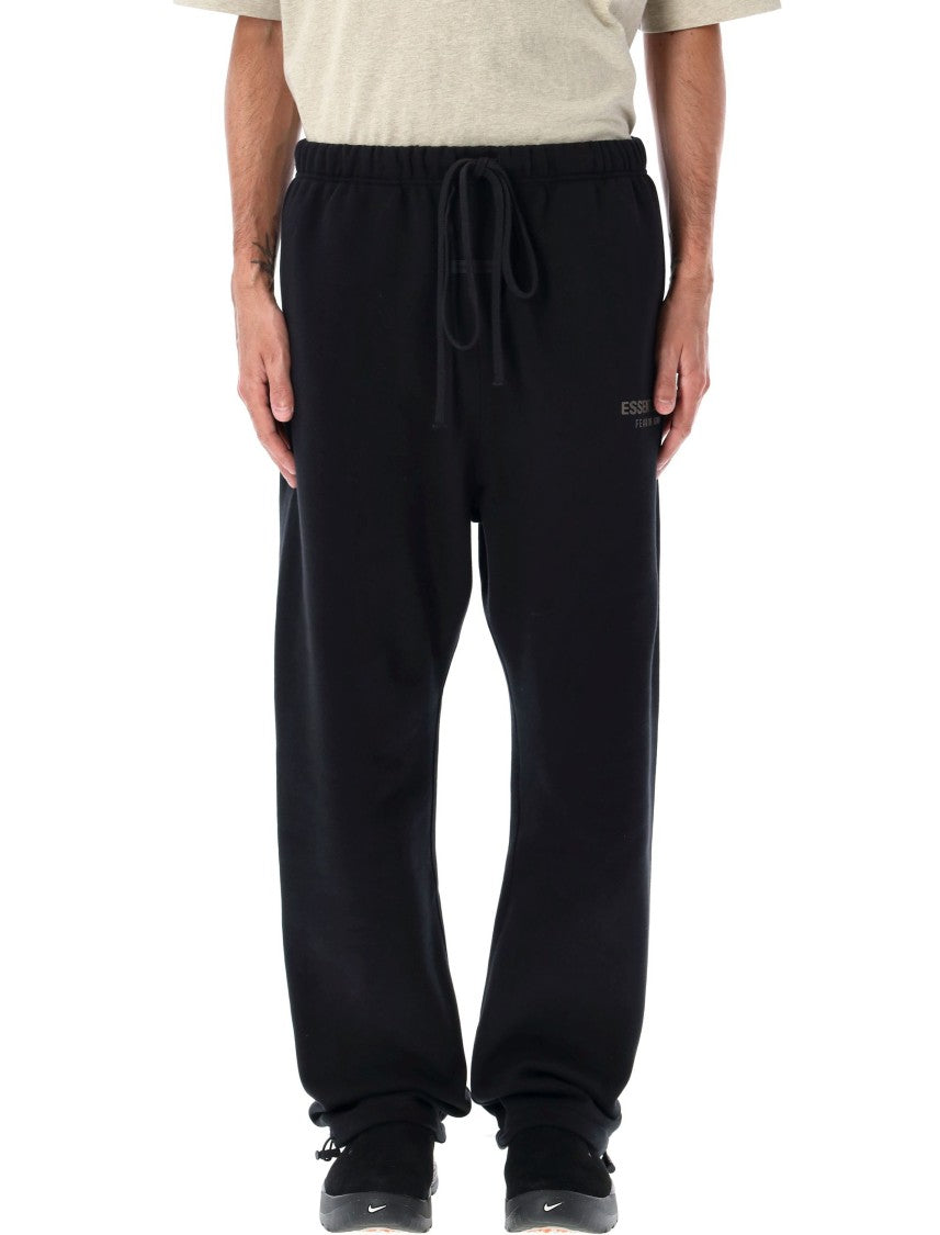 Fear Of God Jet Black Relaxed Sweatpants With Drawstring Ankle Cuffs