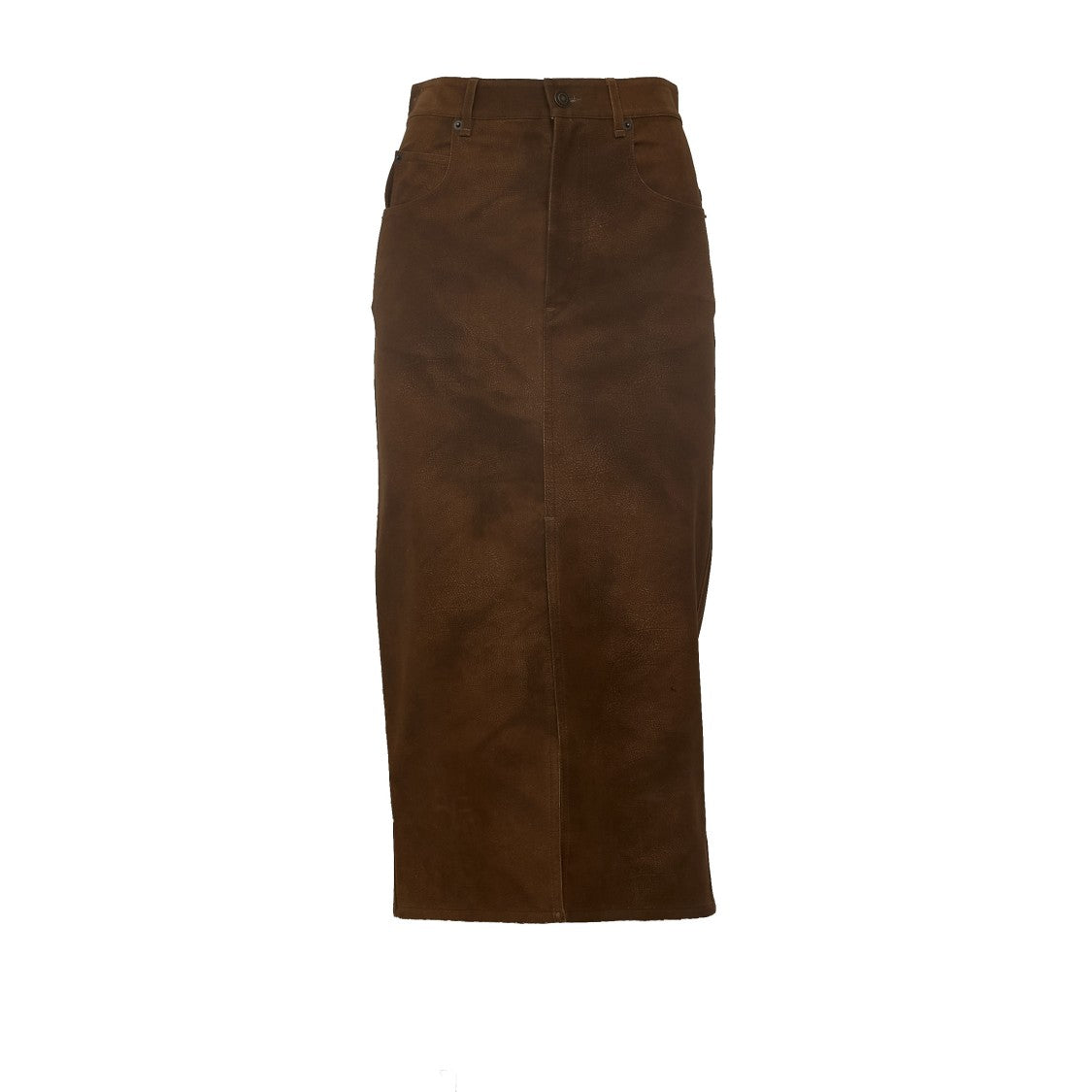 Isabel Marant Bisane Faux Suede Five-Pocket Midi Skirt