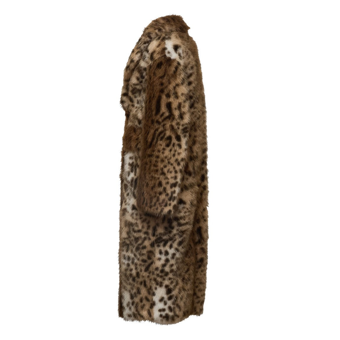 Sword Leopard Print Oversized Faux Fur Coat