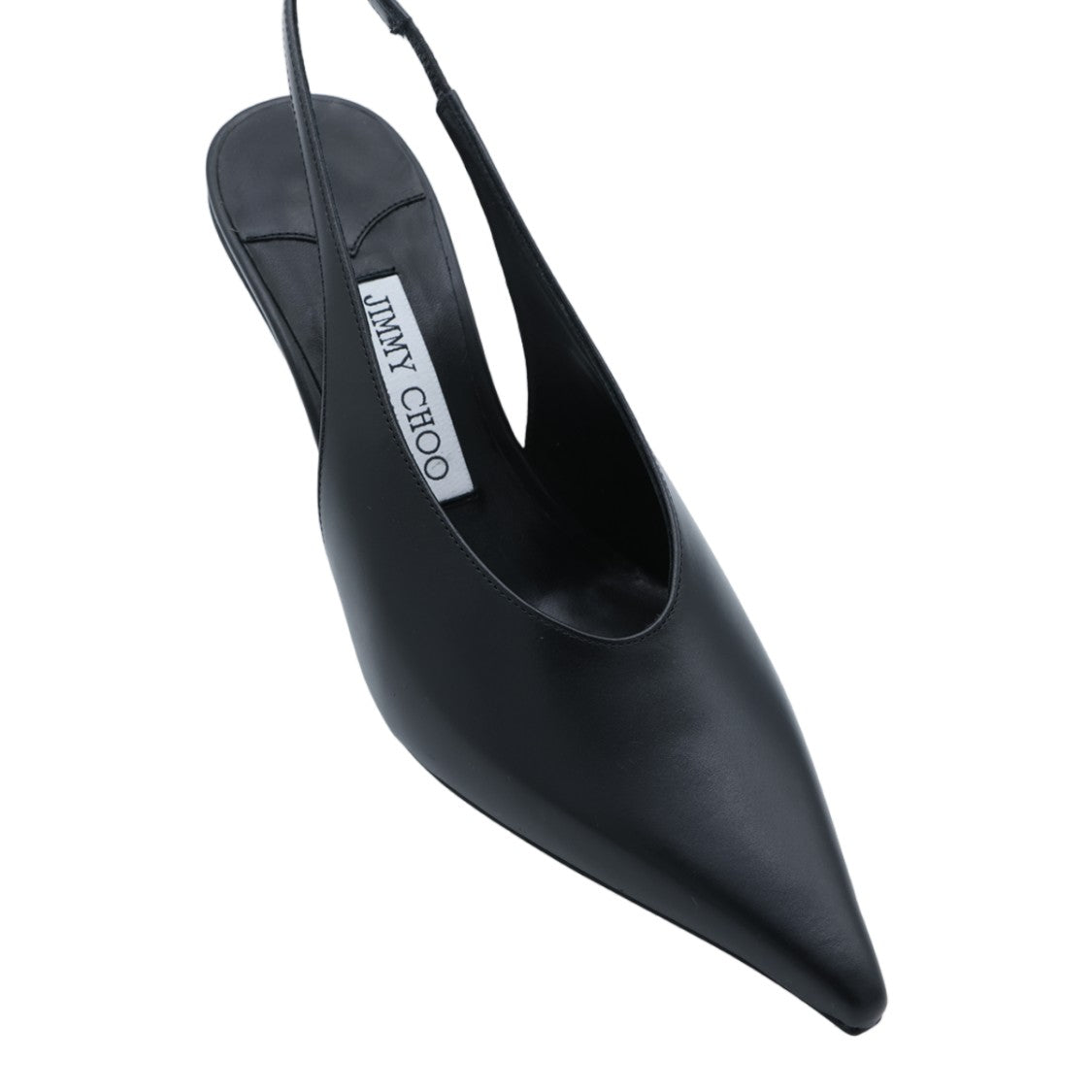 Jimmy Choo Black Slingback Heels With Flared Stiletto Base