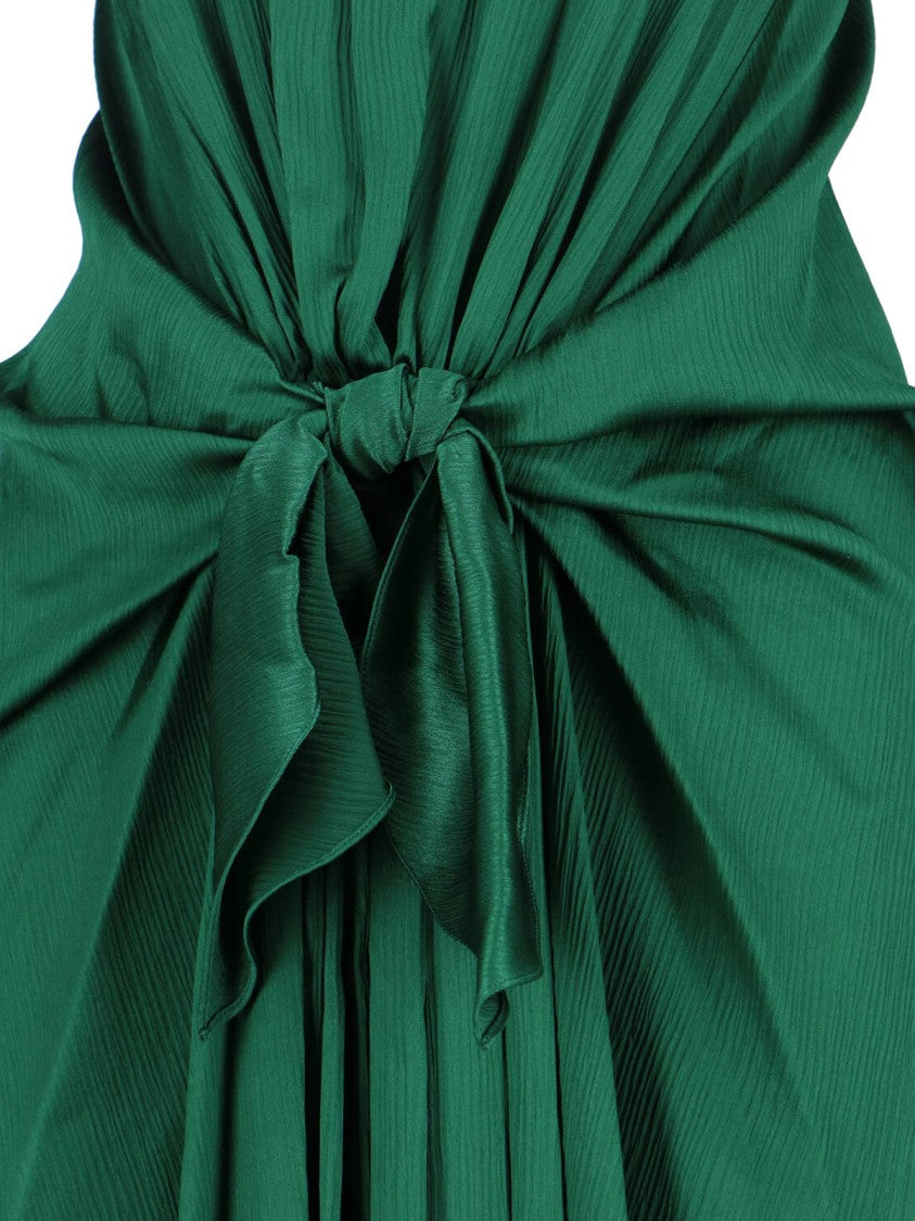 J. W. Anderson Deep Green Silk Adjustable Knot Dress