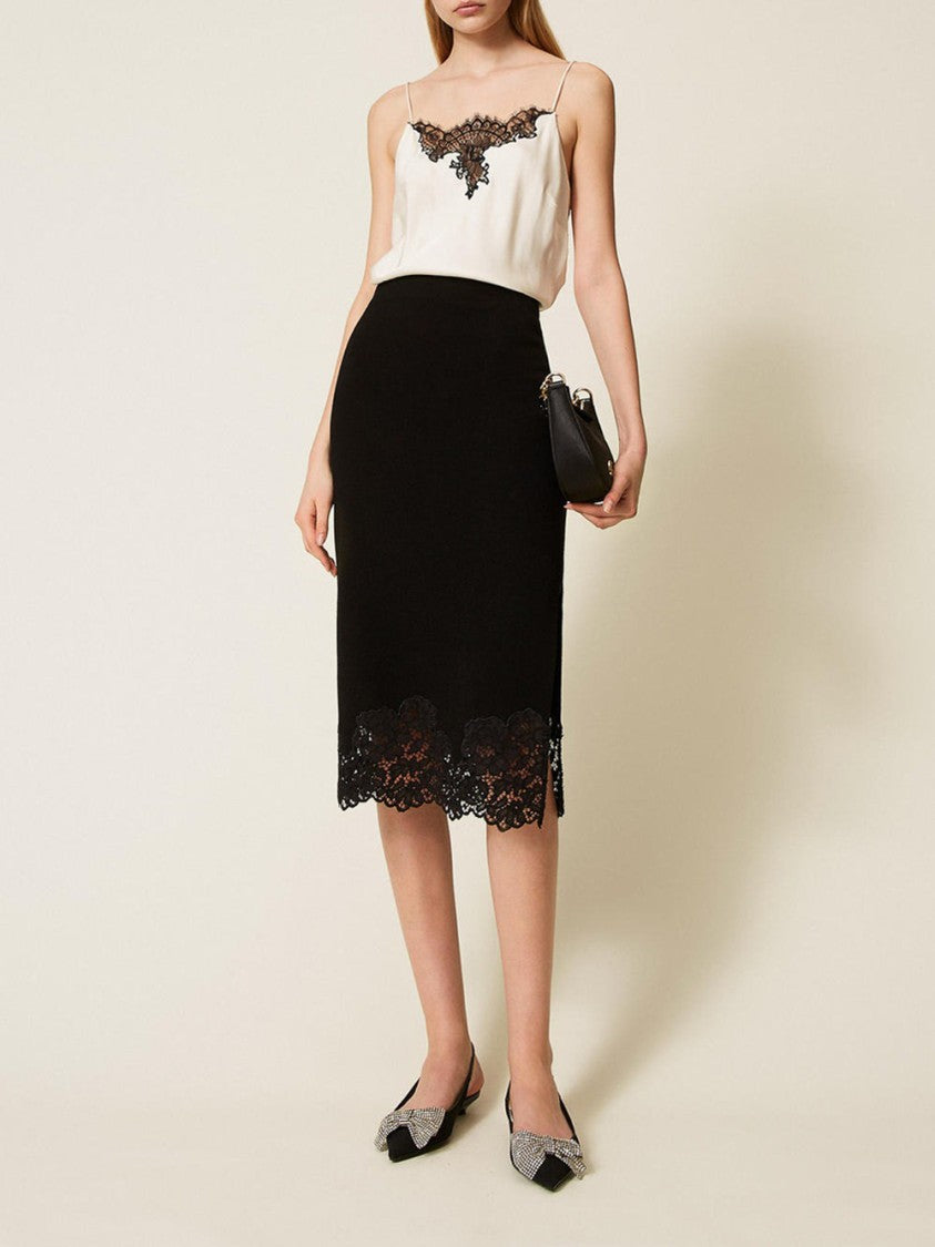 Twin-Set Tailored Neutrals Skirt With Clean Lines And Sophisticated Silhouette