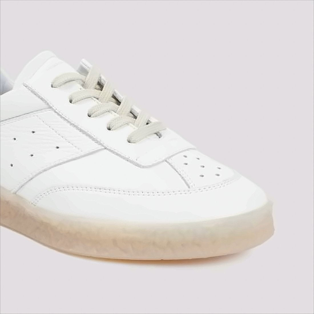 Mm6 By Maison Margiela Low-Top Sneakers With Translucent Rubber Sole And Perforated Detailing