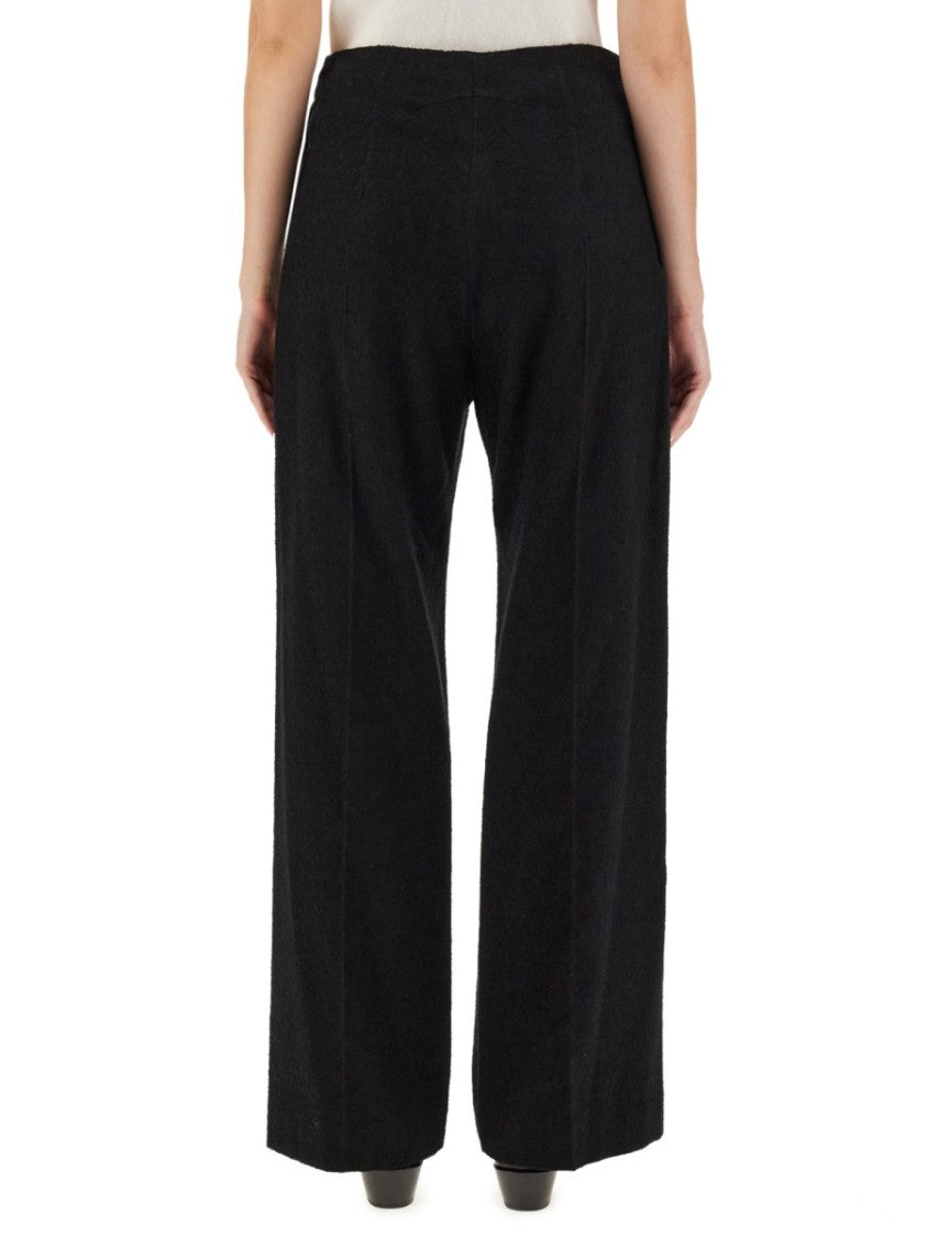 Patou Wide-Leg Black Pants With High Waist