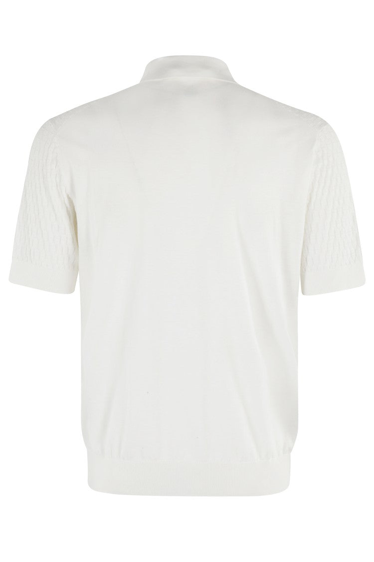 Paolo Pecora Short-Sleeved Knit Shirt With Classic Collar