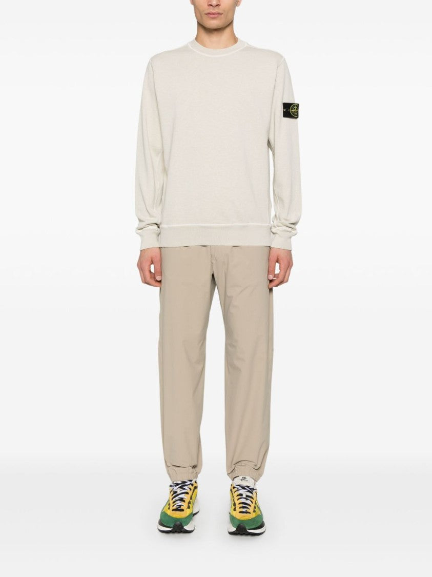 Stone Island Crewneck Sweatshirt In Chic Ivory