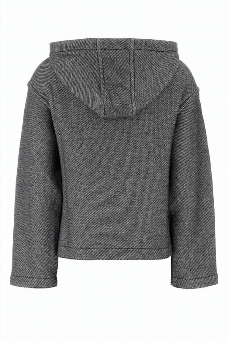 Max Mara Cropped Hoodie With Textured Fabric