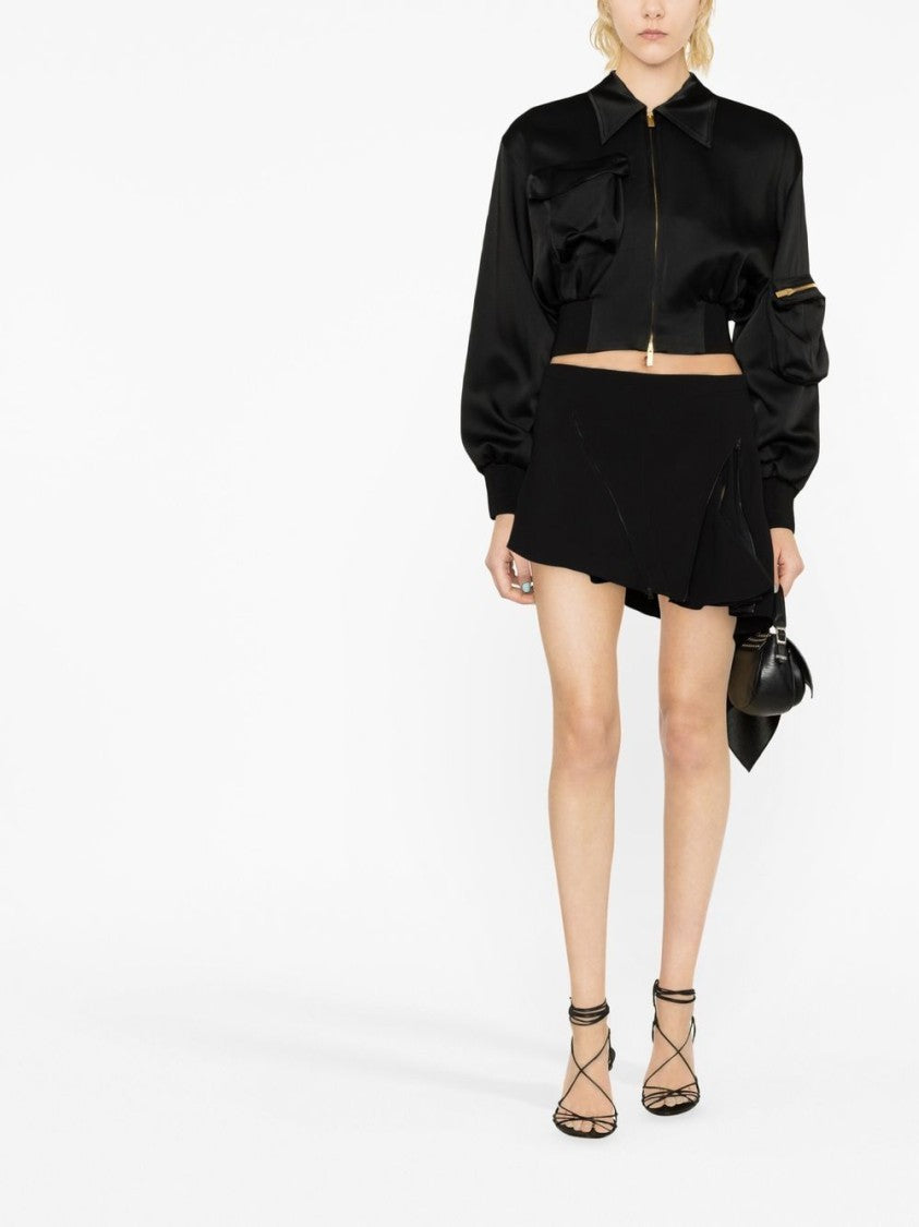 Mugler Asymmetric Draped Miniskirt With Modern Silhouette