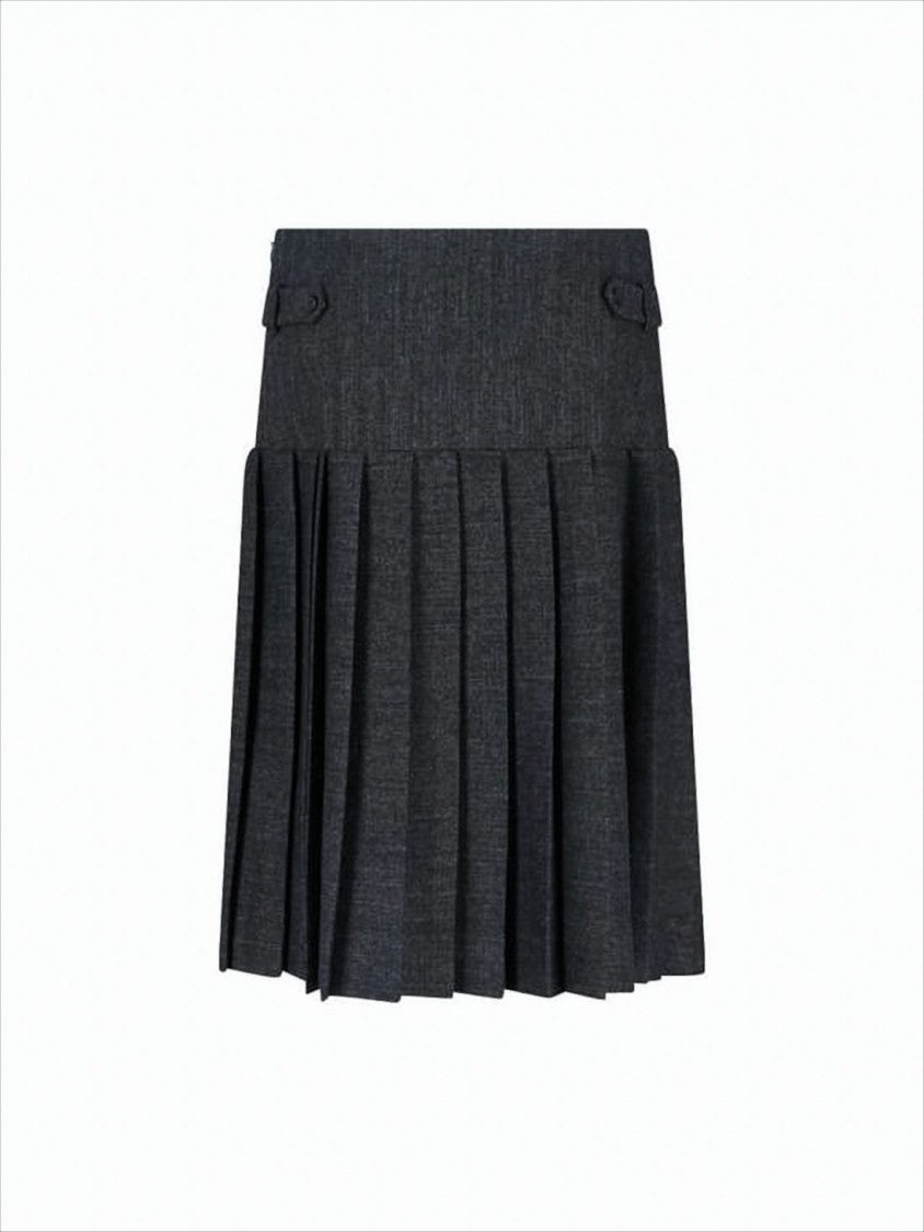 Paloma Wool Structured Midi Skirt With Pleated Design
