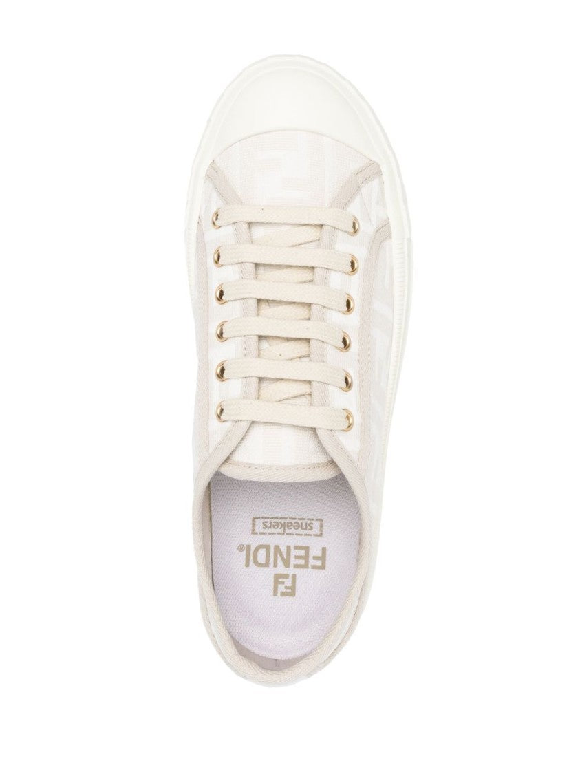 Fendi Lace-Up Flats With Monogram Detailing