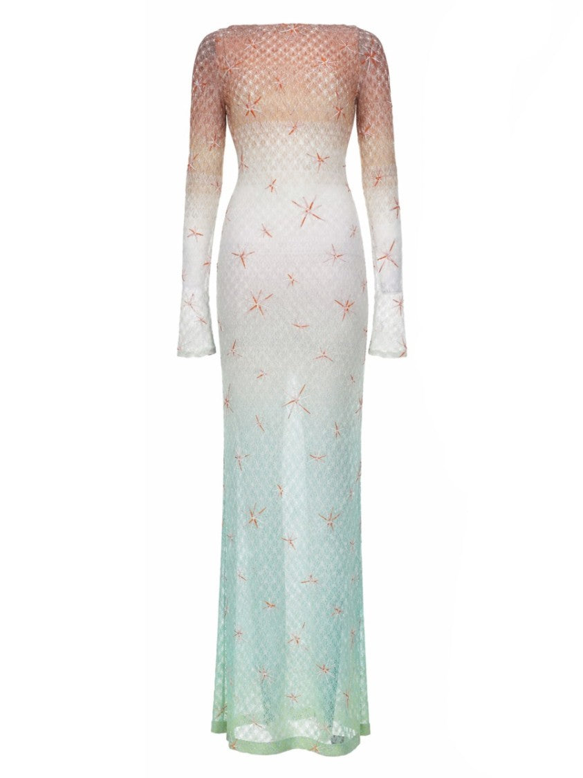 Missoni Gradient Star Pattern Metallic Maxi Dress